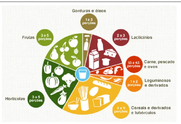 Figura 3 – Representação da Nova Roda dos Alimentos  Fonte: (DGS, s.d.) 