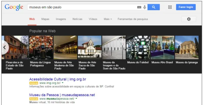 Figura 2: Carrossel mostrando os museus de São Paulo  Fonte: próprio autor 