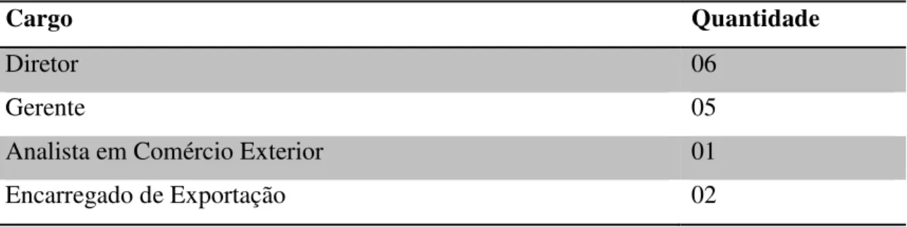 Tabela 04 - Cargo ocupado pelos respondentes 