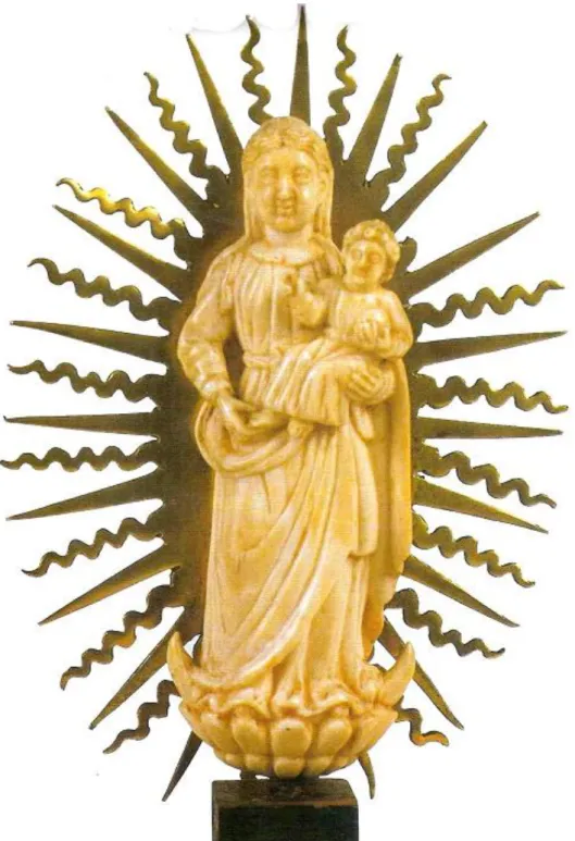 Figura 10-  Nossa Senhora sobre a flor  (N. Sra. de Guadalupe, séc XVII/XVIII.) 