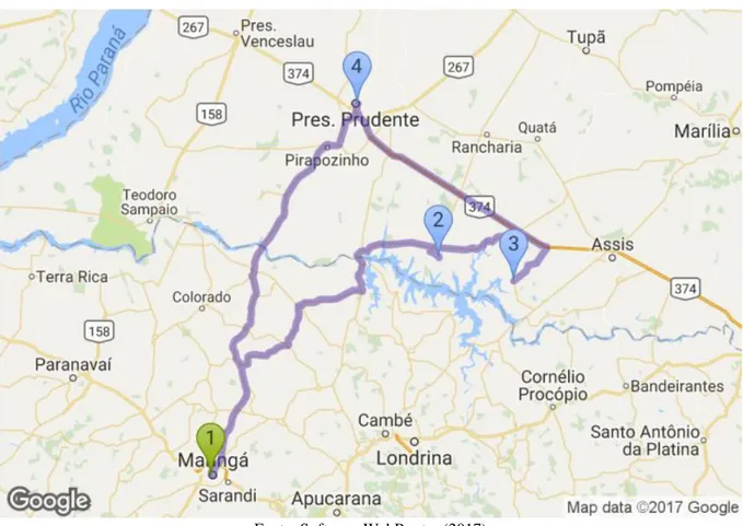 Figura 3 - Rota proposta inicialmente para a Semana 40 