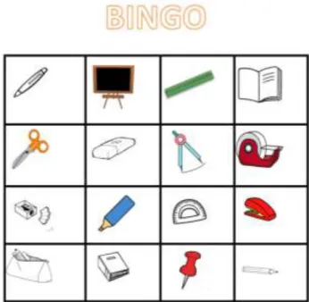 Figura 4: Exemplar de uma carta do jogo “Bingo” 
