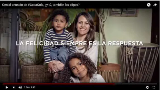 Figura 7: Imagem retirada de um anúncio publicitário de CocaCola: “¿Y tú, también  eliges?” 6