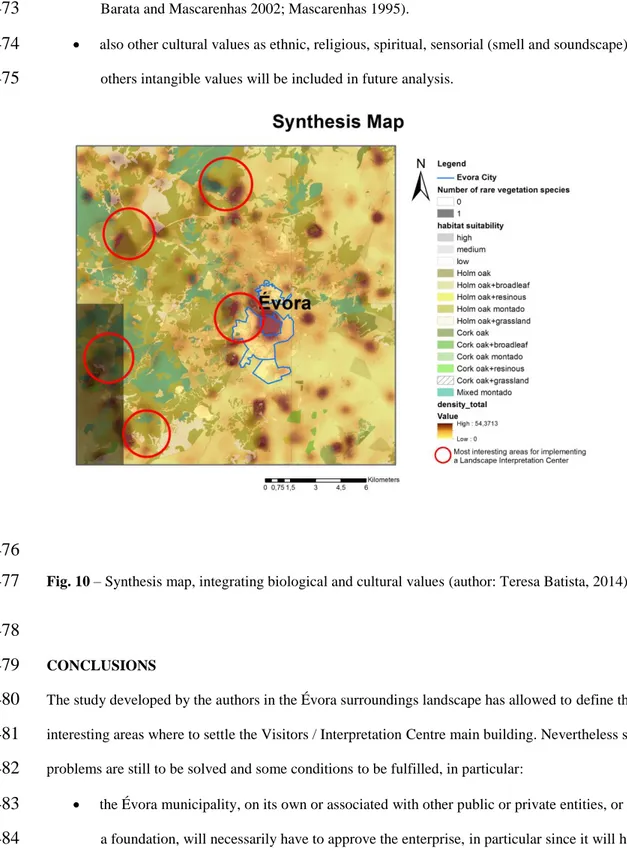 Fig. 10 – Synthesis map, integrating biological and cultural values (author: Teresa Batista, 2014)