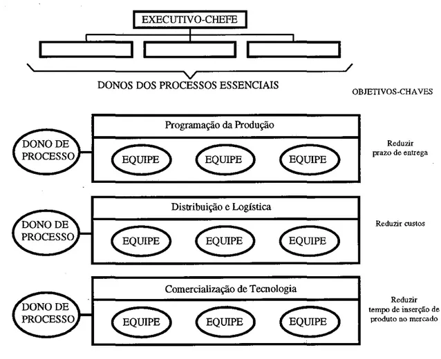 FIGURA 7 - Organização horizontal  (adaptada de OSTROFF  &amp;  SMITH,  1992, p.151) 