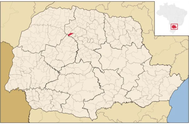 Figura 1: Mapa geográfico do estado do Paraná, com localização do município de Doutor Camargo