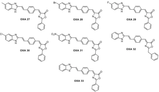 Figure 1.10. Chemical structure of compounds developed on the basis of OXA 12 structure  