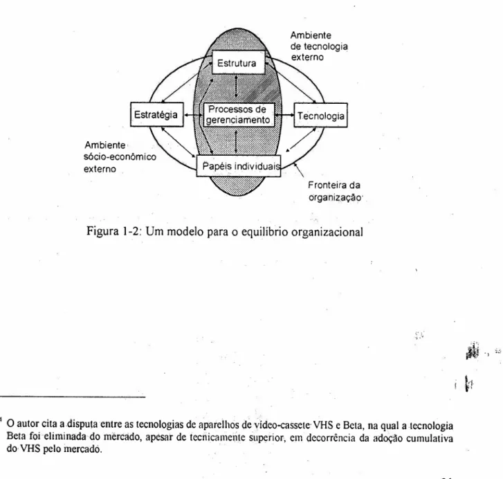 Figura 1-2: Um modelo para o equilíbrio organizacional