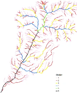 Figure 7 – Strahler classification applied to the Ribeira Brava´s watershed 