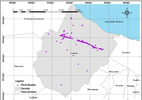 Fig. 3. Map of the Points Studied. 