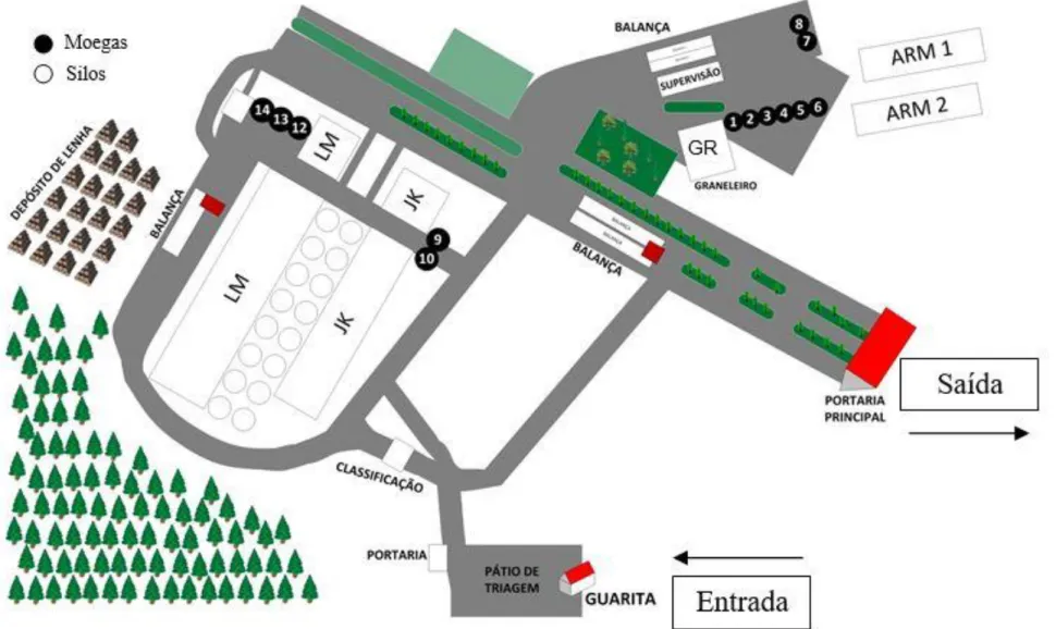 Figura 7: Layout do Setor de Recebimento de Grãos.