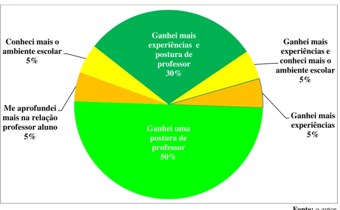 Figura 9. Gráfico representando percentual de bolsistas, conforme sua resposta para a sexta questão