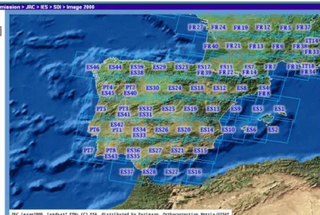 Figure 3.8 Landsat 7 imagery for the updating CLC, using the IMAGINE2000  software. (http://image2000.jrc.it/) 
