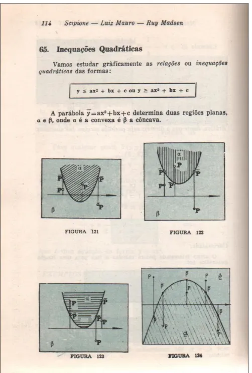 Figura 4.3.3: Utilização dos símbolos e aspectos gráficos no ensino de inequações I  Fonte: Livro I da Coleção Matemática – Curso Colegial Moderno, p