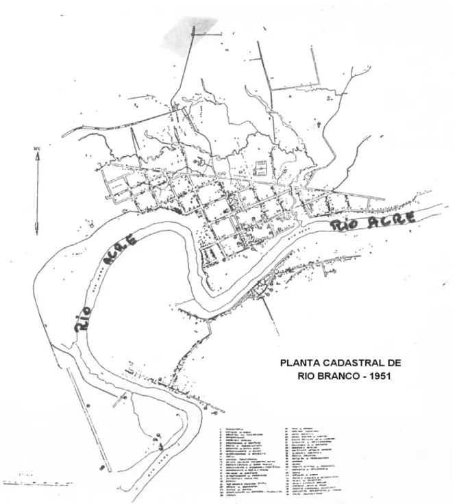 Figura 2: Planta da cidade de Rio Branco, 1951. 