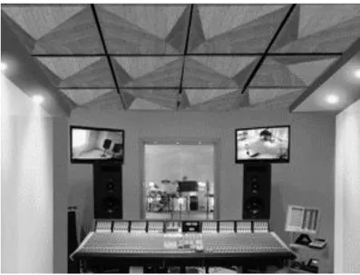 Figura 4.16 – Disposição de difusores piramidais no teto de um estúdio de gravação [24]