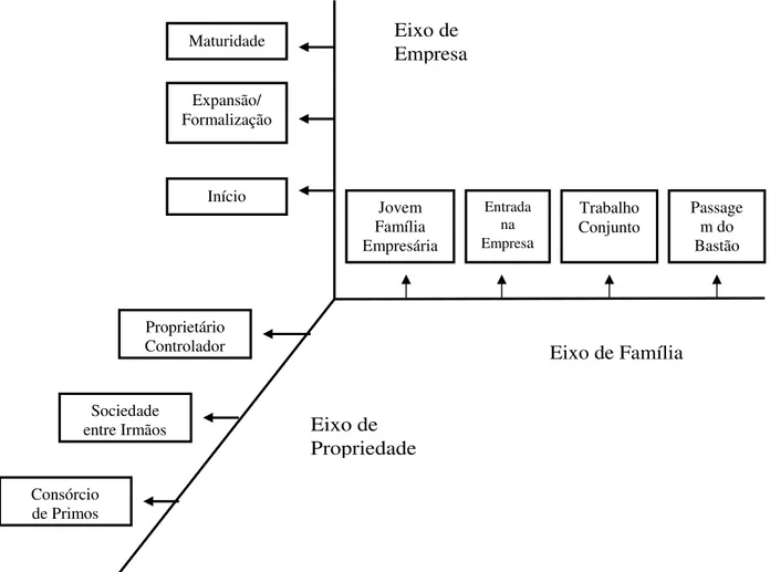 Figura 2 Modelo tridimensional de desenvolvimento do sistema empresa familiar  Fonte: Costa e Luz (2005, p