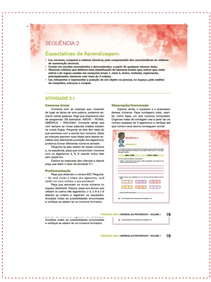 Figura 7: Projeto EMAI – Plano de Atividades – Material do Professor 3º ano. 