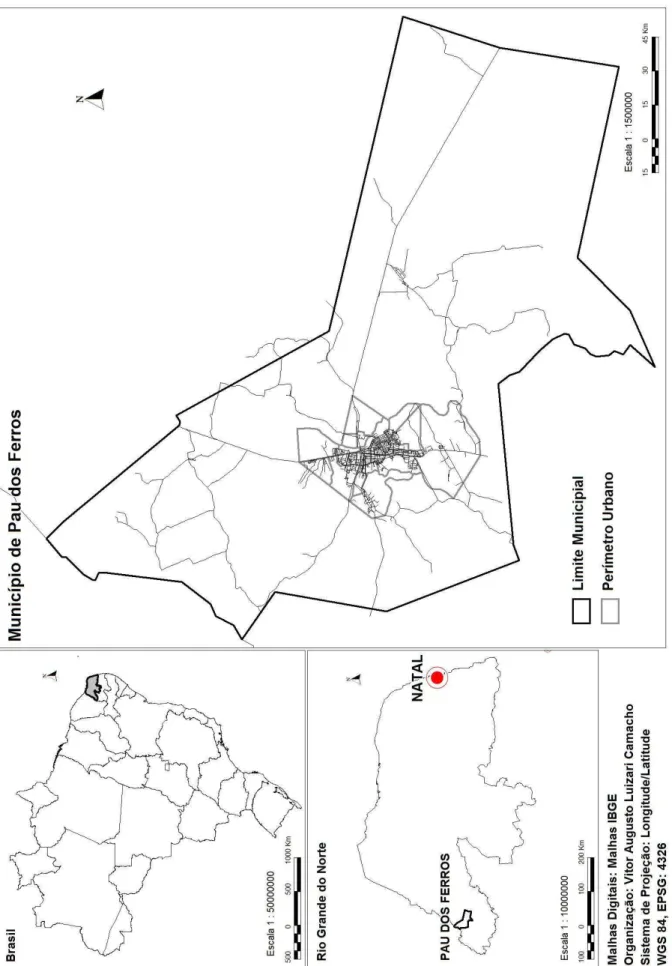 Figura 1 – Localização do município de Pau dos Ferros/RN 