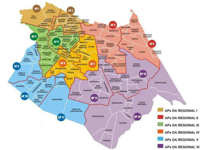 Figura 2 – Mapa das Secretarias Regionais de Fortaleza.