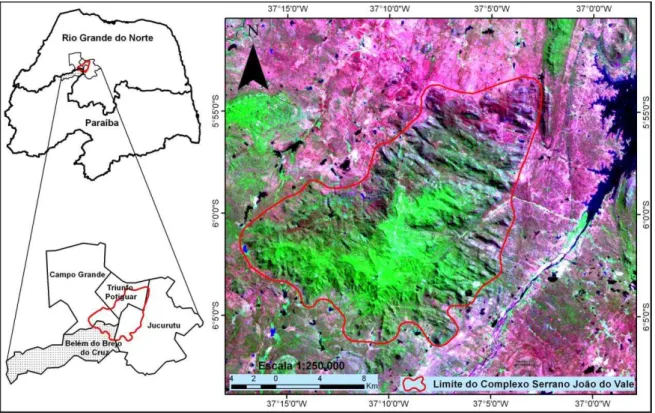 Figura  4-  Delimitação  do  Complexo  Serrano  João  do  Vale  e  sua  localização  nos  municípios  de 