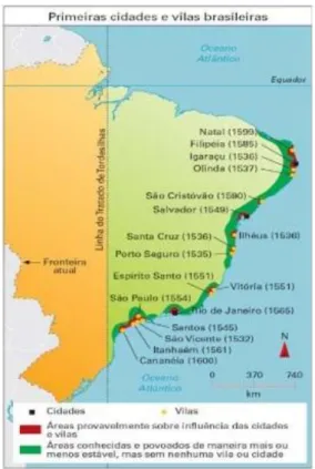 Figura 1 - Primeiras cidades e vilas brasileiras 