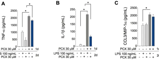 Figura 7. Paclitaxel (PCX) potencializa a resposta a um segundo estímulo inflamatório.
