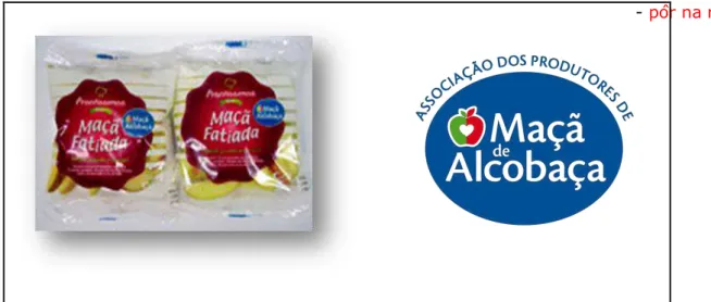 Figure  6  Picture of the current packag ing of sliced “Maçã de Alcobaça”  and logo  (from left to right)