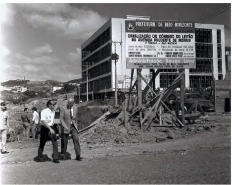 Figura 10: Obras de canalização do córrego do Leitão para abertura da Avenida Prudente de Morais,  1969 