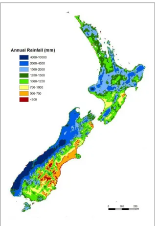 Figure 10 - New Zealand Mean Annual Rainfall (mm), 1971 - 2000 