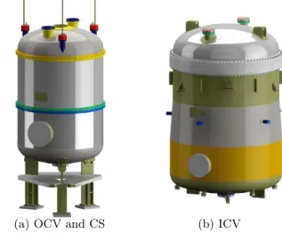 Figure 1: CAD models of the cryostat vessels and support.