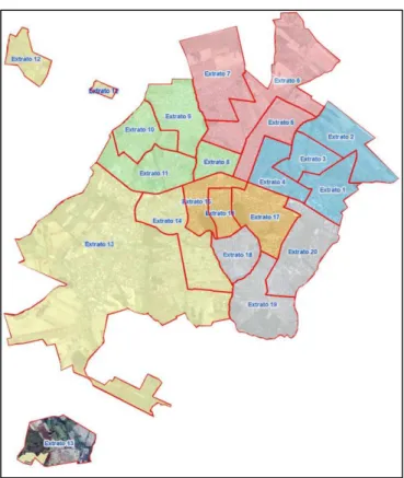 Figura 5 : Mapa da Divisão Administrativa por Extratos     Fonte: Prefeitura de Maringá, 2015 