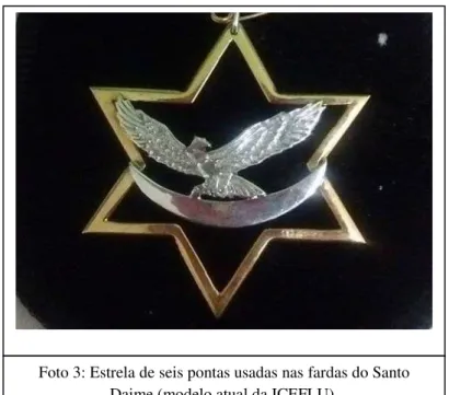 Foto 3: Estrela de seis pontas usadas nas fardas do Santo  Daime (modelo atual da ICEFLU)