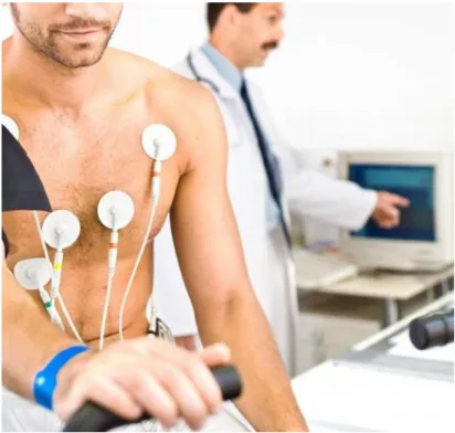 Figure 5: Man performing an electrocardiography 4 . 