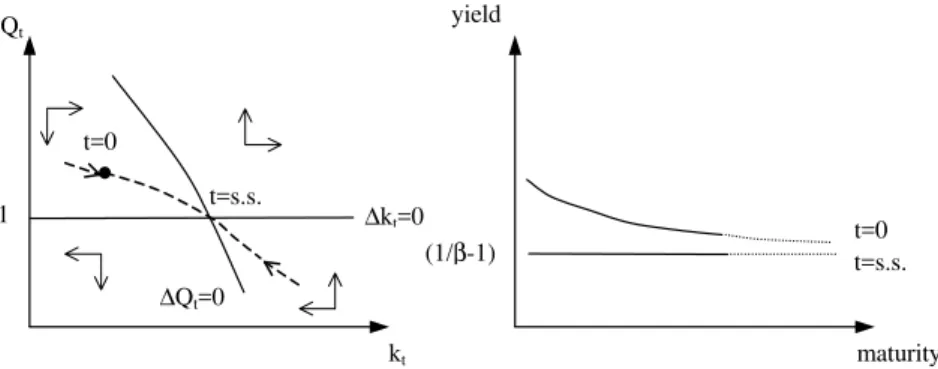 Figure 5: Expansion path and the real term structure without inßation