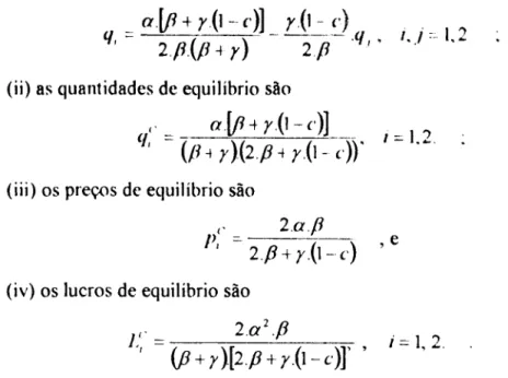 Figura  1 - Curvas  de  Reação  do  Duopólio  Simétrico  em  Equilíbrio  de  Cournot  com  e  sem Incerteza Knightiana 