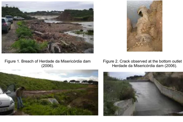 Figure 2. Crack observed at the bottom outlet of  Herdade da Misericórdia dam (2006). 