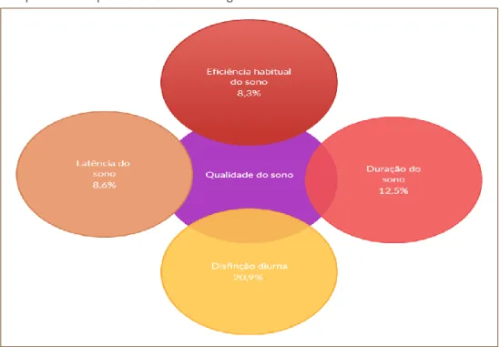 Figura 1 – Percentual de participantes que relatou uma qualidade ruim em cada  componente do questionário de Pittsburgh 