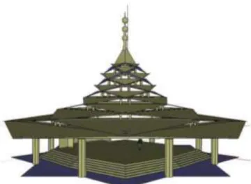 Figura 12: Proposta de projeto para um templo Budista, para o qual o   aspecto estético condicionou a proposta