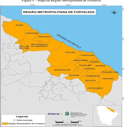 Figura 9 – Mapa da Região Metropolitana de Fortaleza 