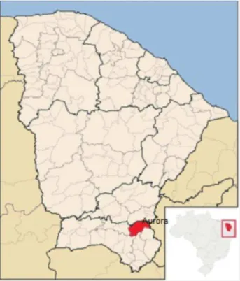 Figura 1 -  Localização do município de Aurora. 