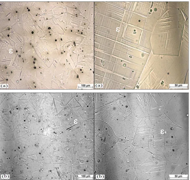 Figura  29    Micrografias da amostra  laminada/solubilizada a 700ºC:  (a)  60% deformada e  (b) 80% deformada