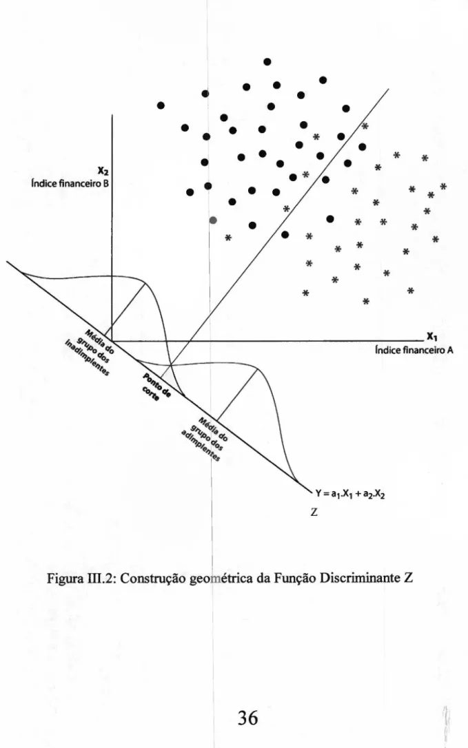 Figura Ill.2: Construção geométrica da Função Discriminante Z