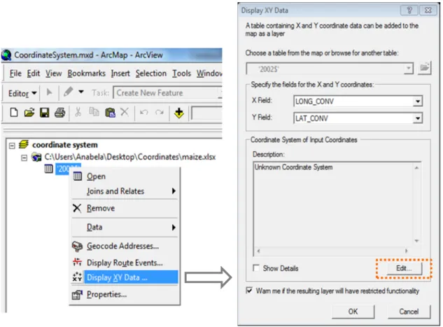 Figure 2. Access to coordinate system.  