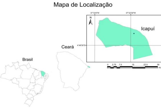 FIGURA 01: Mapa de localização do município de Icapuí, litoral leste do Ceará.  