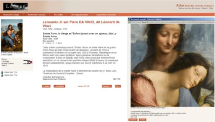 Figura 3: Sítio oficial do Museu do Louvre: Base de dados Atlas 