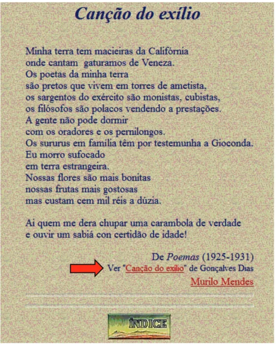 Figura 5 – Canção do Exílio de Murilo Mendes. 