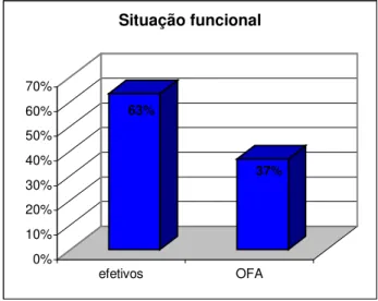 Gráfico 1 - situação funcional dos professores.  