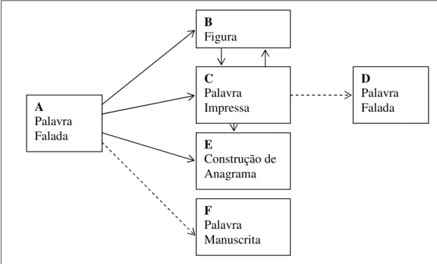 Figura 6-  Diagrama esquemáticos das relações ensinadas e testadas no presente estudo