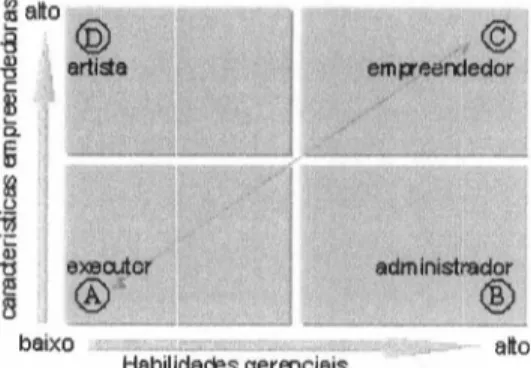 figura 11: grade bldlmenslonal de perfil empreendedor (fonte: Kuratko, 1989)